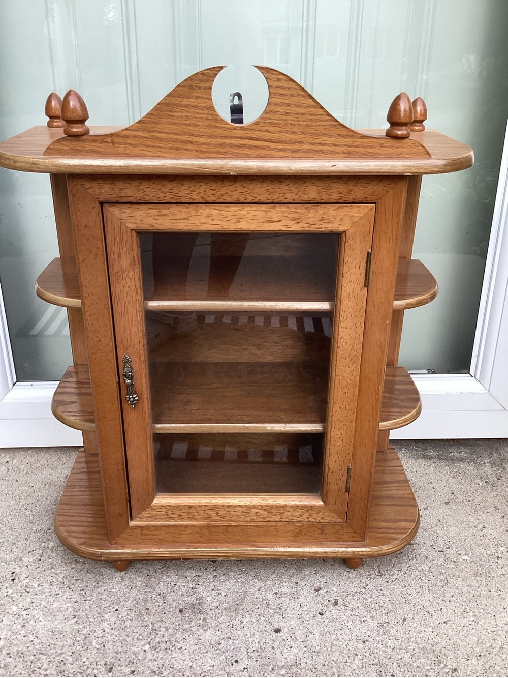 Vintage Oak Glass-Door Display Cabinet - Curio - Display for Collectibles